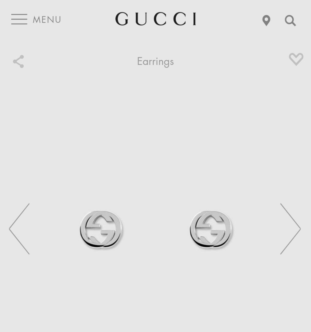 gucci interlocking g earrings in silver