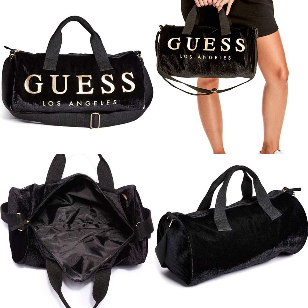 Guess duffle bag black on sale