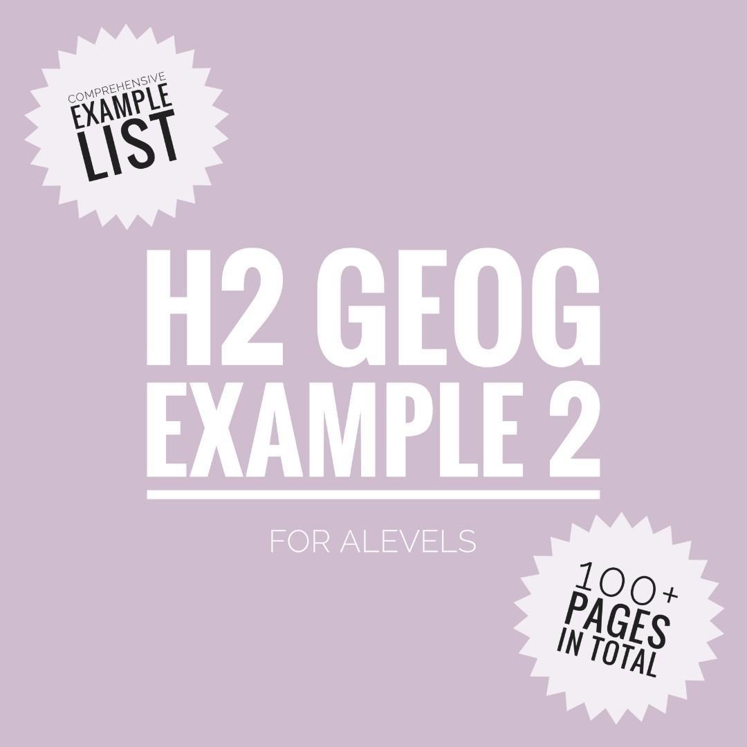 H2 GEOGRAPHY EXAMPLE / CASE STUDY NOTES (Category: Assessment Books) located in Singapore. Submitted by studentnotes (Listing ID 282378804, Image 1). Description: 🤩H2 GEOG EXAMPLE LIST 2 Format: PDF Price: $4 per topic, $10 if you get all the topics (SAVE $2) Syllabus: 9751 Topics/ Number of pages: 1. Tropical Environments (27 pages) 2. Development, Economy and Environment (58 pages) 3. Sustainable Development (35 pages) More than 100+ pages in 