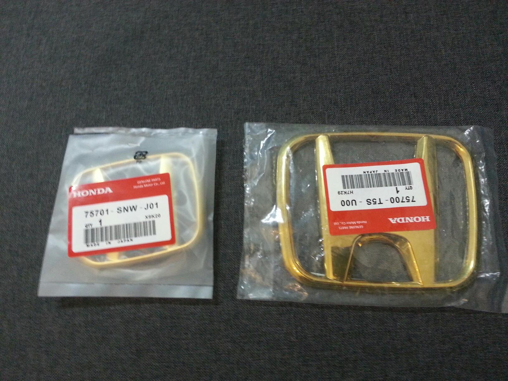 Honda Gold Emblem odyssey Jazz accord HRV, Auto Accessories on 
