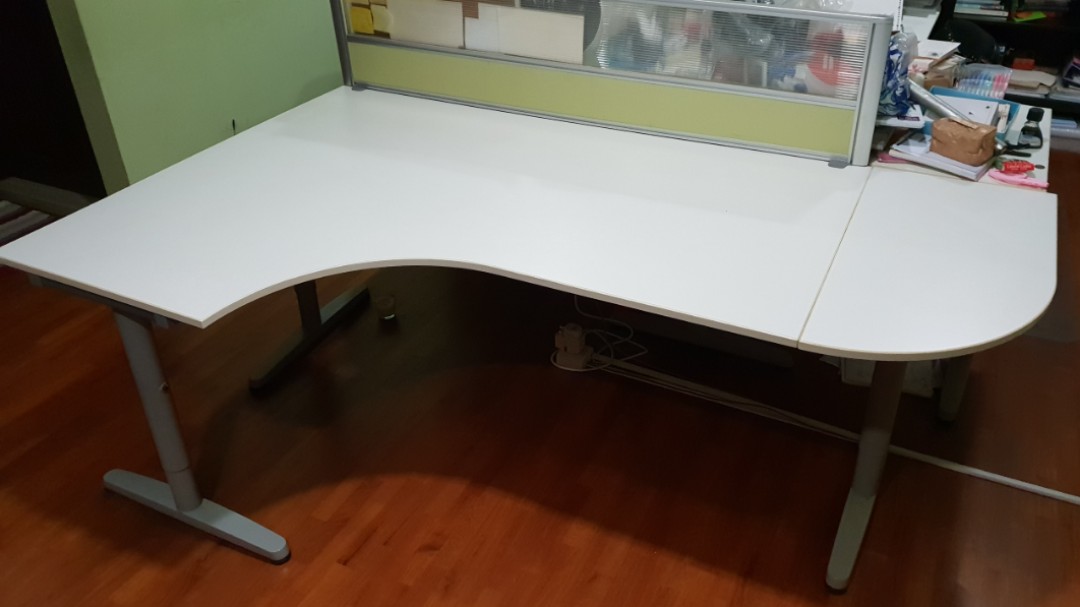Ikea Galant Study Office Desk With Half, Round Office Table Ikea
