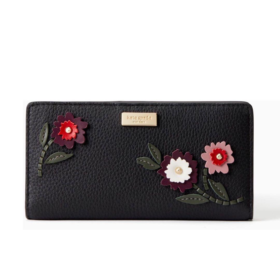 KATE SPADE Laurel Way Floral Flower Stacy Wallet (Black Multi), Women's  Fashion, Bags & Wallets, Purses & Pouches on Carousell