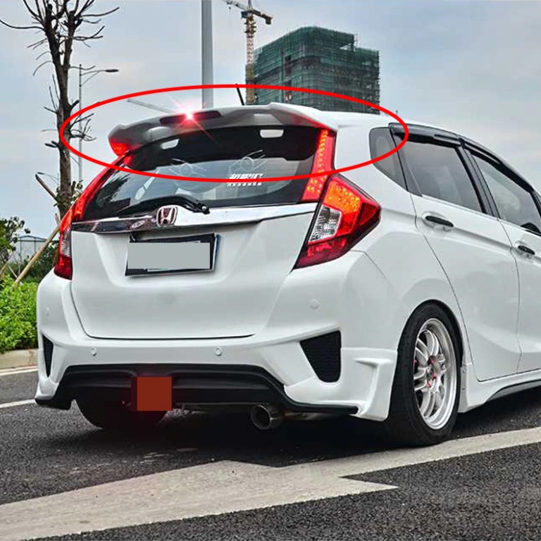Light Weight RS Rear ABS Spoiler with LED Brake Light. Honda Fit GF
