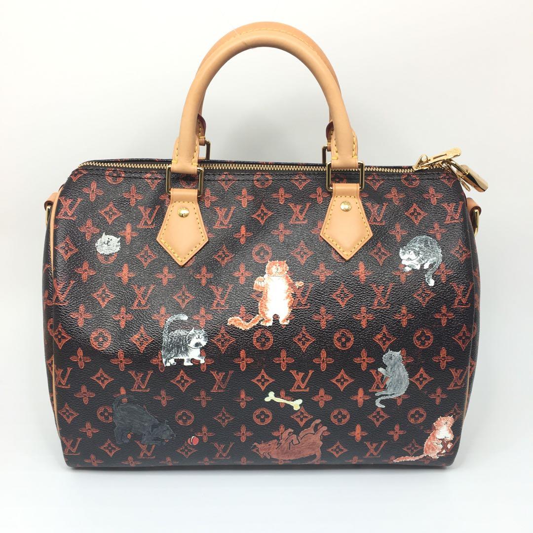 Authentic LOUIS VUITTON Catgram Speedy Bandouliere 30cm M44401