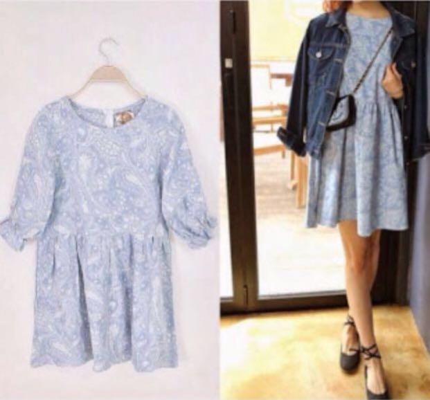 Mds Tem Tcl Style Vintage Baby Blue Babydoll Dress Women S Fashion Clothes Dresses Skirts On Carousell