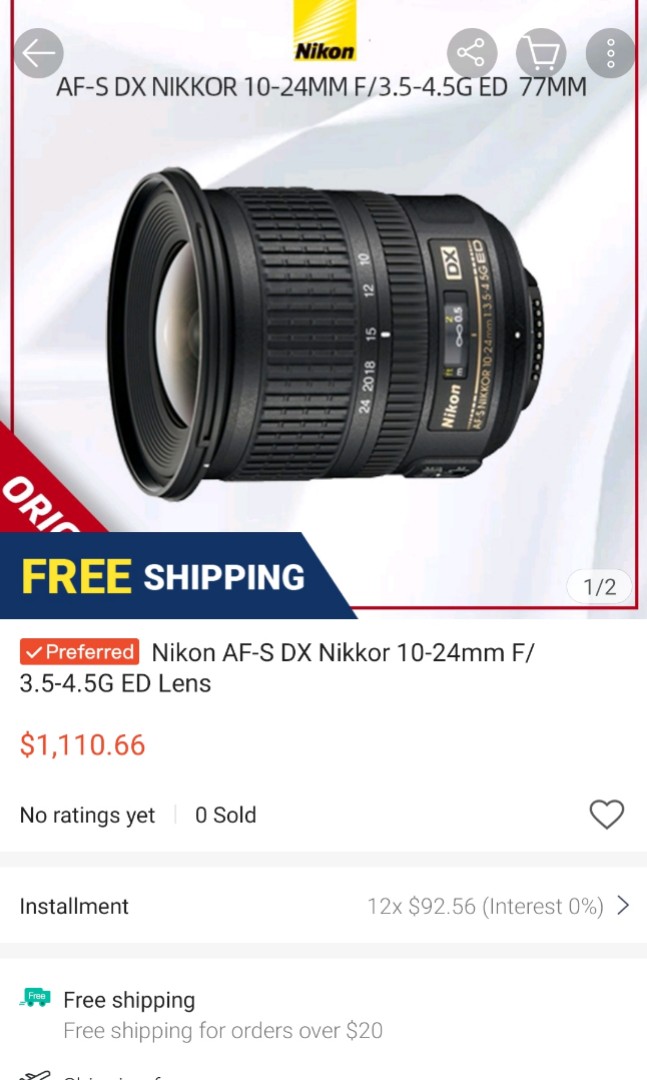 Nikon AF-S 10-24mm f3.5-4.5G ED Lens BNEW (REDUCED!)