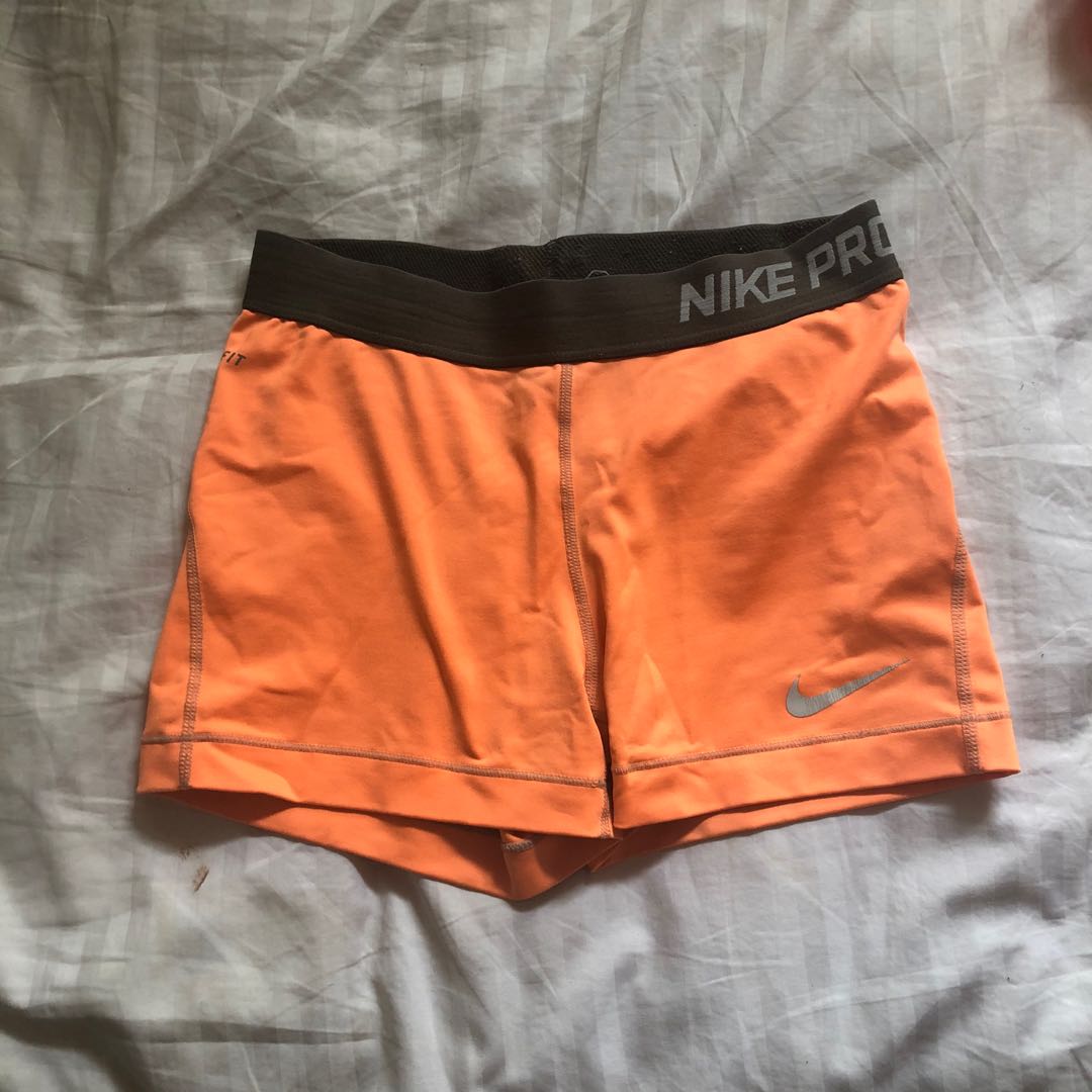 orange nike pro shorts