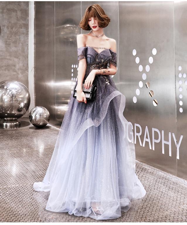 Off shoulder store ombre dress