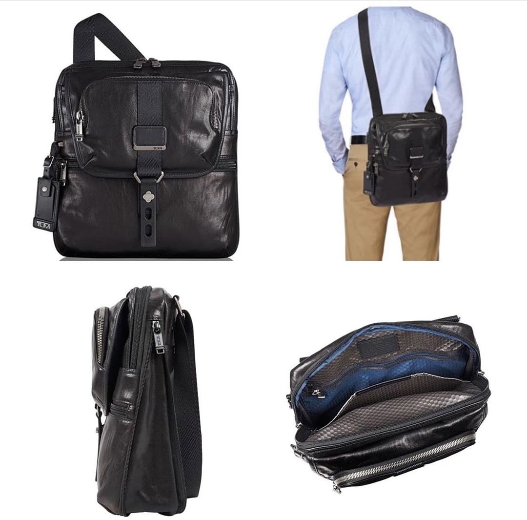 Tumi Alpha Bravo Arnold Zip Flap Leather 32 28.5 5.75 12cm exp