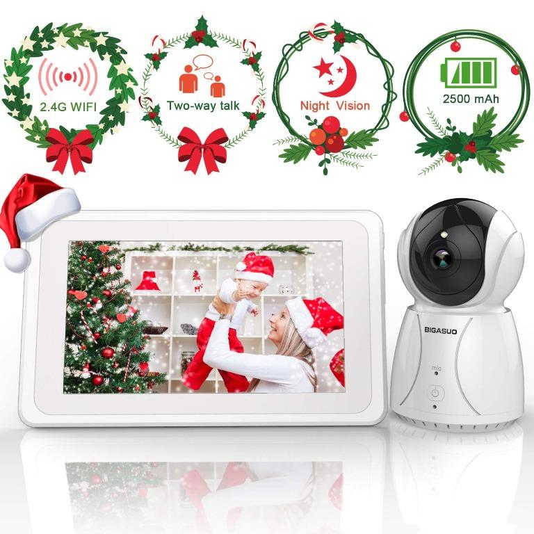 Video Baby Monitor 7 Inch Large Color Lcd Screen Baby Monitor With Camera Pan Tilt Zoom Infrared Night Vision Two Way Audio Temperature Monitoring 5 Lullaby Includes 1 Wall Mount Kit Electronics Others On Carousell