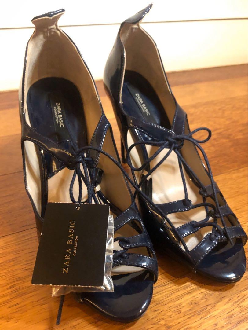 Dark blue lace up heels store