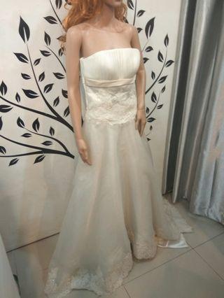 White Wedding Dress with Eyelash Lace