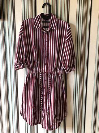 #IWD2020 Maroon Stripes Dress
