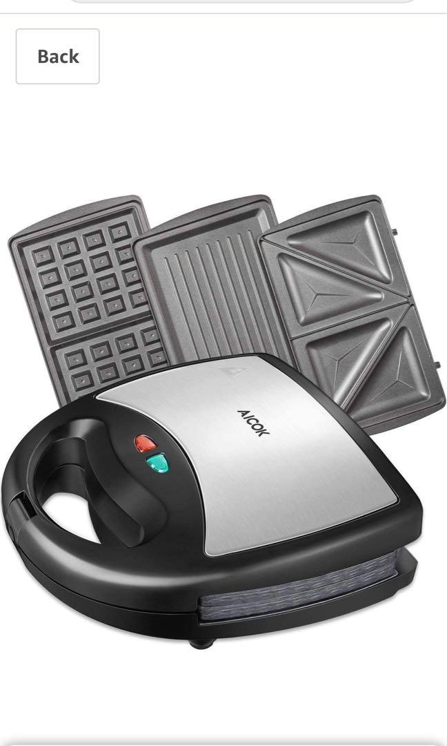 3 In 1 Aicok Sandwich Maker Waffle Maker Sandwich Grill 800 Watts Home Appliances Kitchenware On Carousell