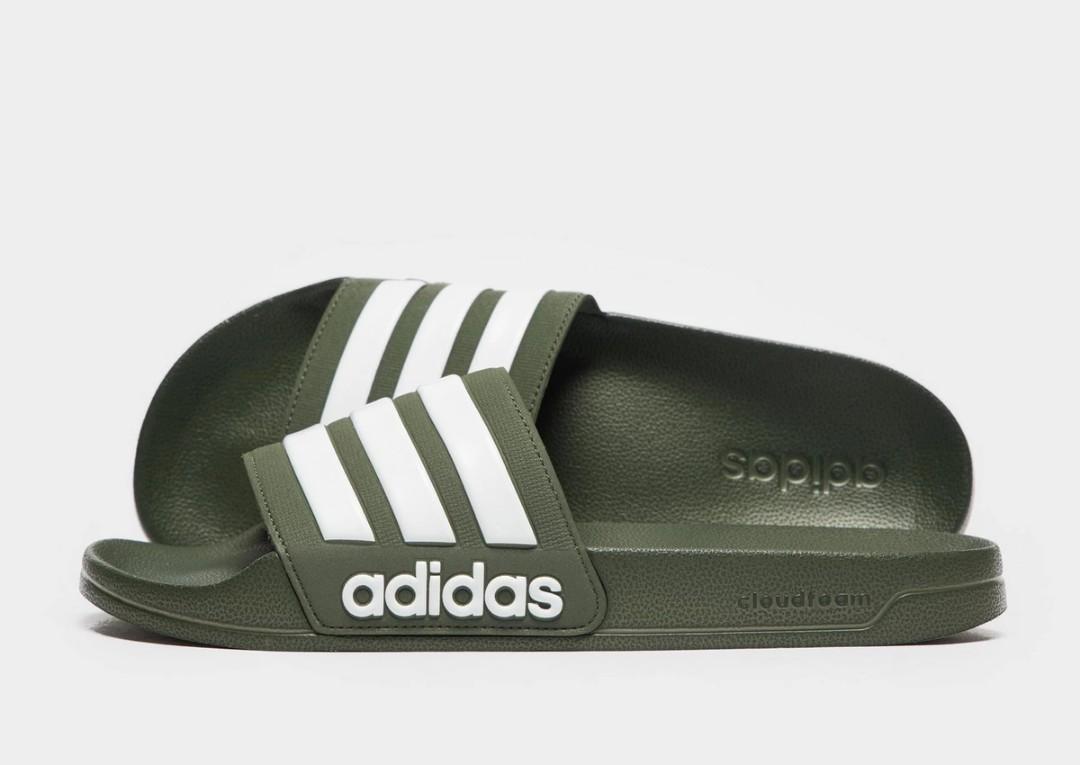 Adidas Cloudfoam Adilette Slides GREEN Men s Fashion Footwear