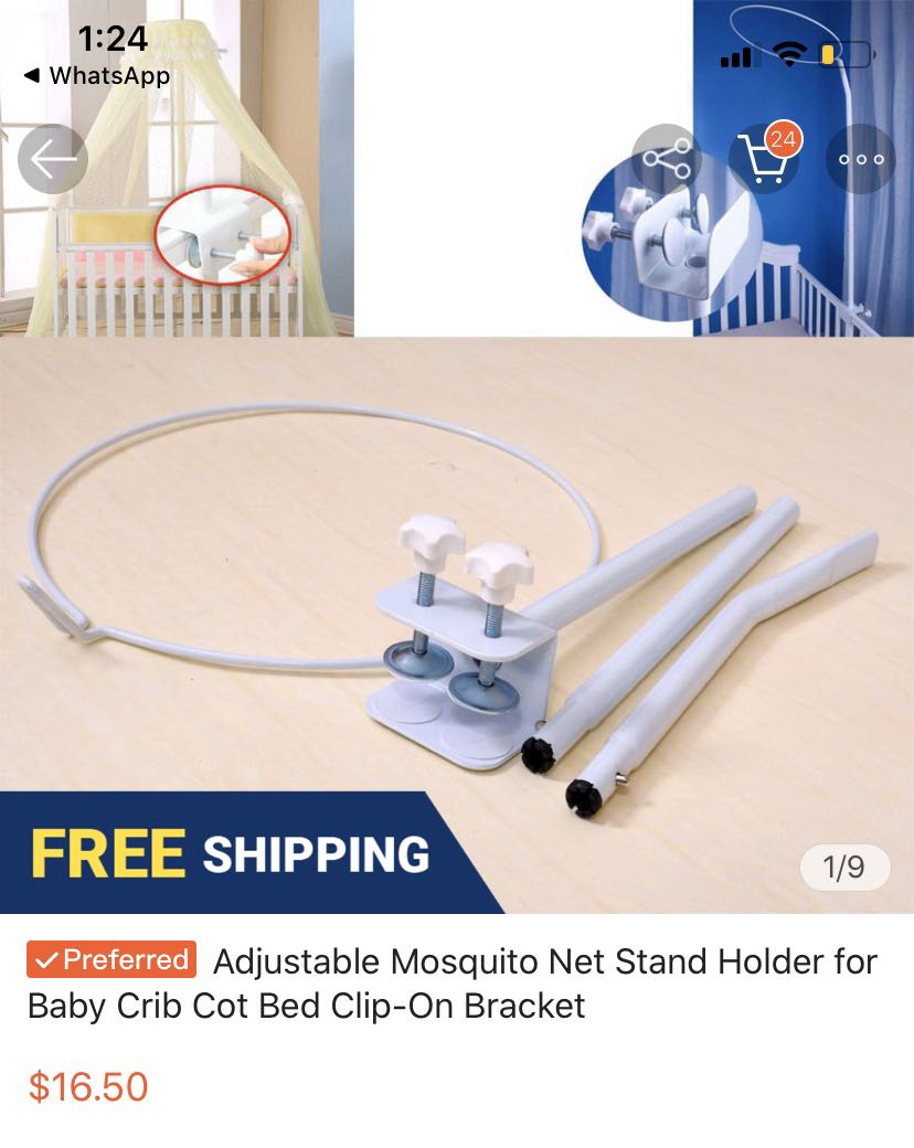 Adjustable Mosquito Net Stand for Baby Crib, Babies & Kids, Baby