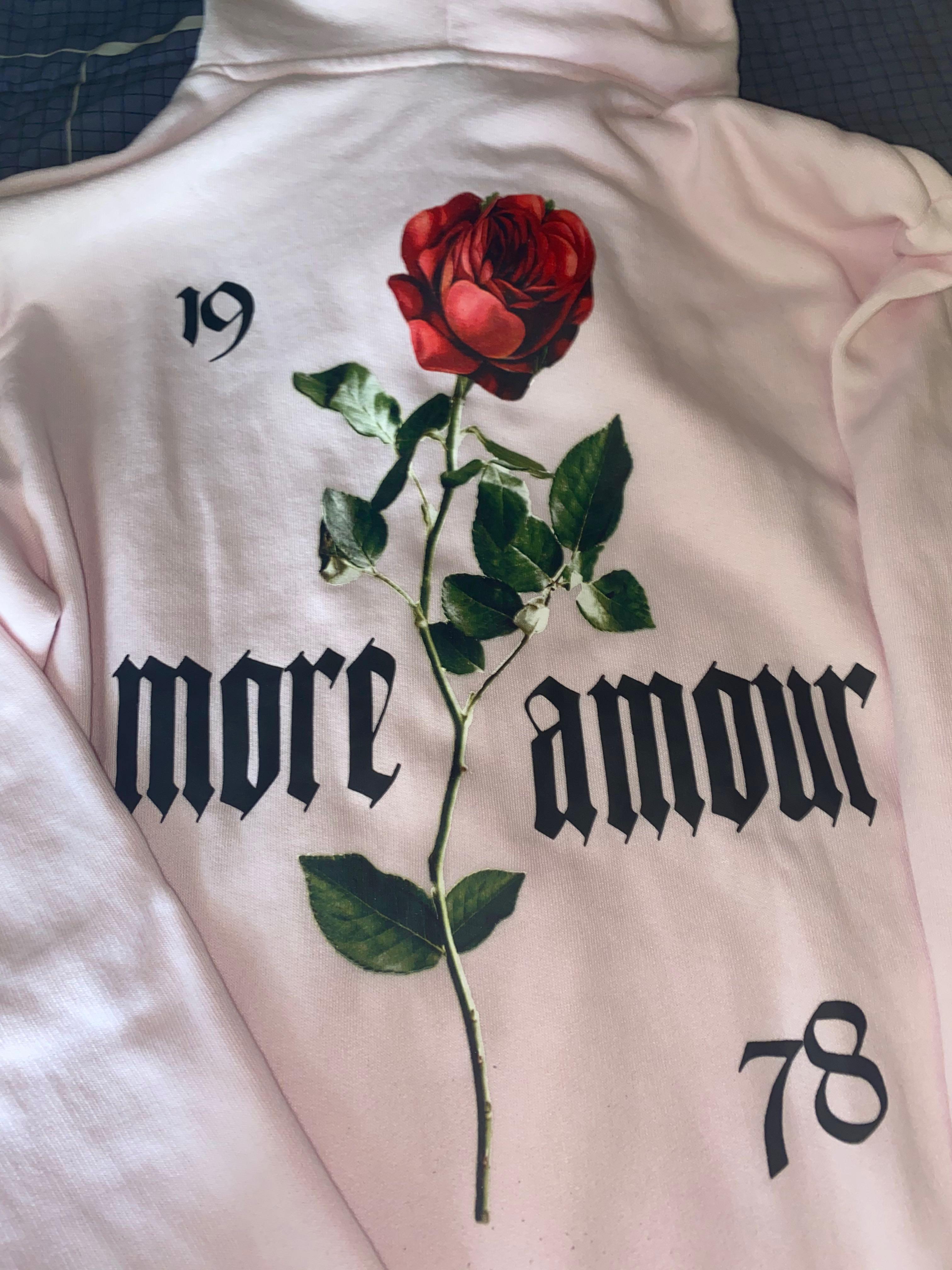 Amour pink hoodie with rose cheap