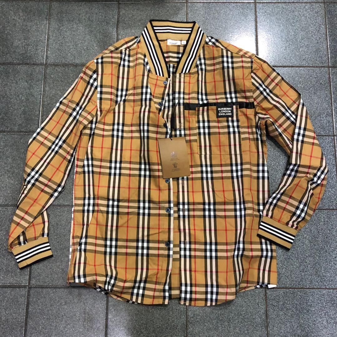 1046 Burberry Men Long sleeve Shirt, Men's Fashion, Tops & Sets, Tshirts &  Polo Shirts on Carousell