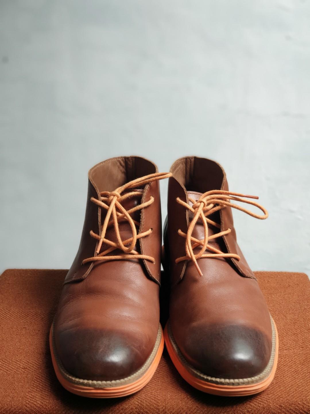Cole Haan Chukka Grand Lunar (Category: Boots) located in Manila. Submitted by _moca01 (Listing ID 282561942, Image 2). Description: Item is still in good condition Normal signs of usage Needs cleaning No local release for this Bought in Japan PAIR ONLY No last price for this as this is my fave shoes. Head turner, to be honest 😂😂😂😂😂 *Extra original orange lace is on (I can't find the brown one) ASKING: ₱5,995 ONLY Retails around: P22,000 in 