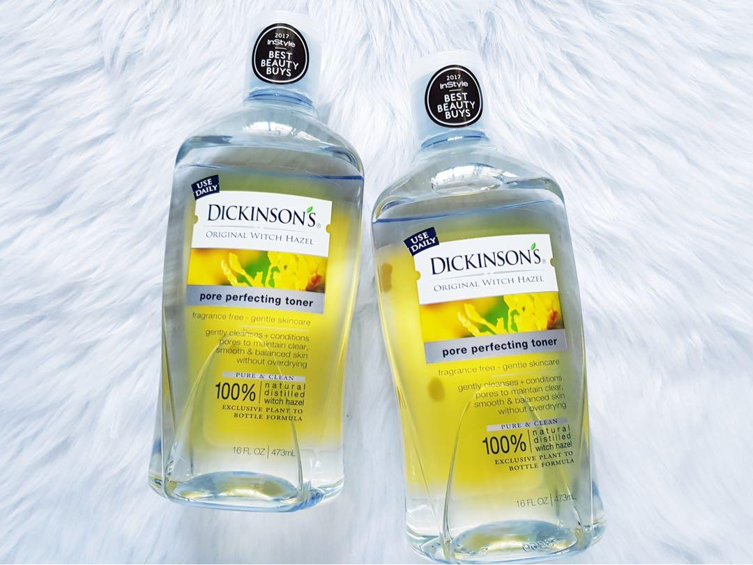 Dickinson's Original Witch Hazel Pore Perfecting Toner (Category: Face Care) located in Valenzuela. Submitted by randomk1ngdom (Listing ID 282604656, Image 1). Description: Dickinson's Original Witch Hazel Pore Perfecting Toner ✅ 100% FRESH & AUTHENTIC from the US BIG bottle (16oz/473ml) - 480php All are actual product photos. Don't hesitate to ask! 😊 #dickinsons #toner #witchhazel #astringent #trial #sale #antiaging #poreminimizer #authentic #b
