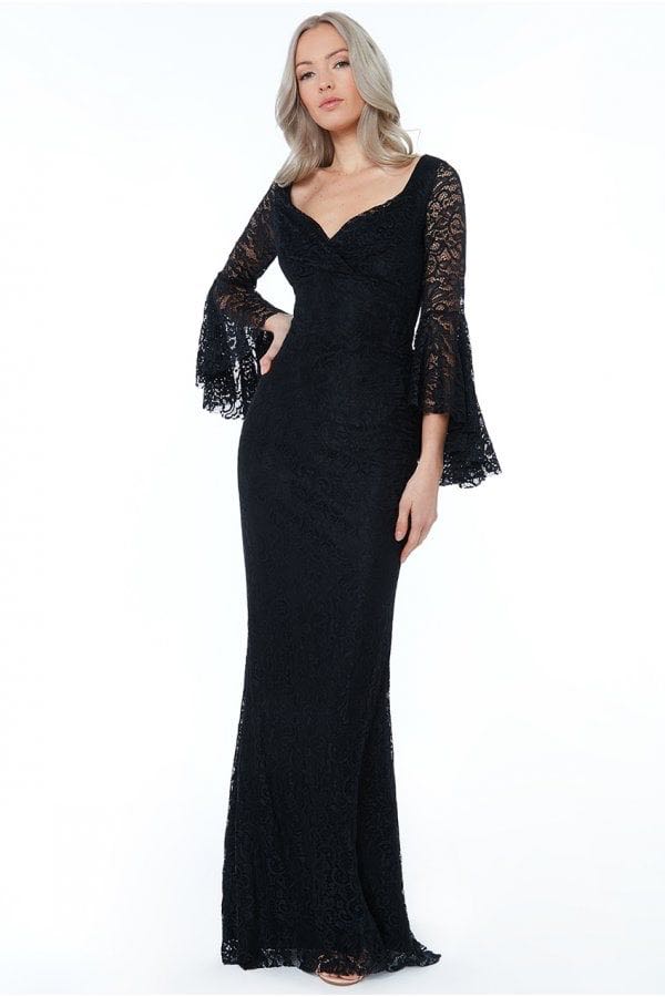 BNWT) Goddiva Frill Sleeve Maxi Dress 