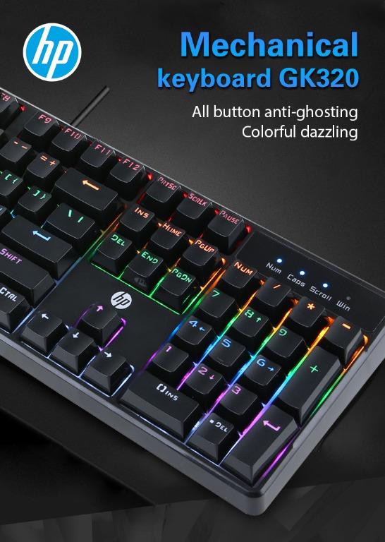 HP GK320 MECHANICAL GAMING KEYBOARD BLUE SWITCH ACCESSORY PERIPHERAL, Computers & Tech, Parts