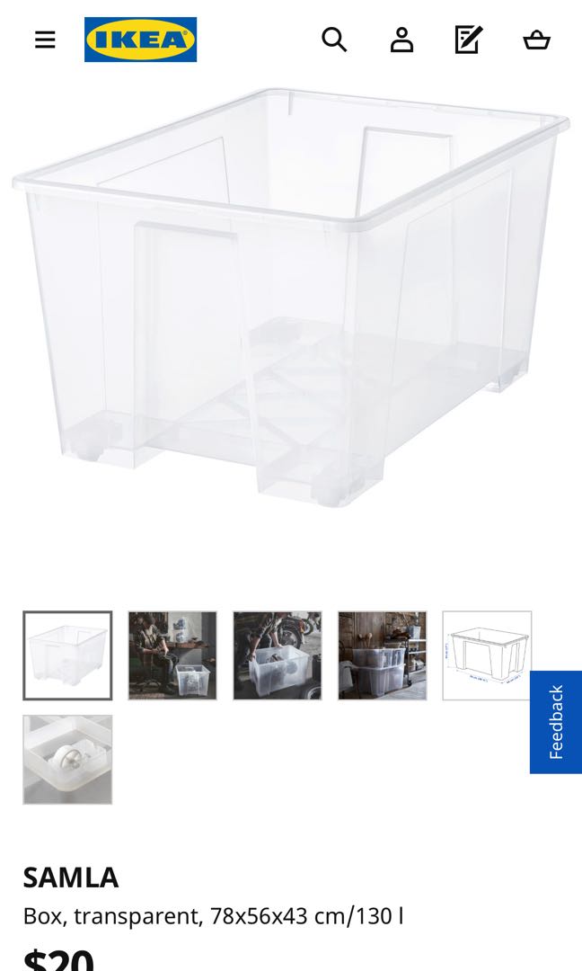 IKEA Samla storage boxes x 4 with lids, Furniture & Home Living, Home