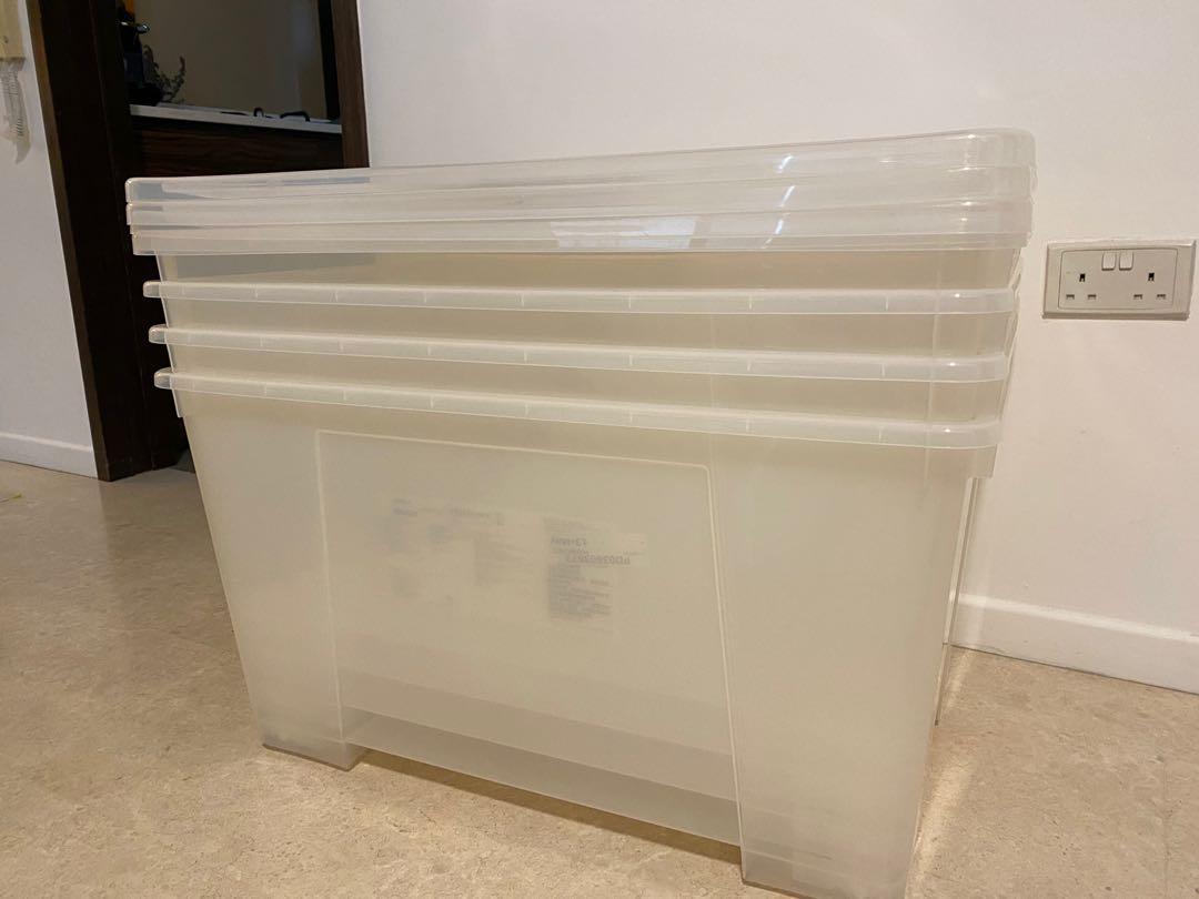 IKEA Samla storage boxes x 4 with lids, Furniture & Home Living, Home