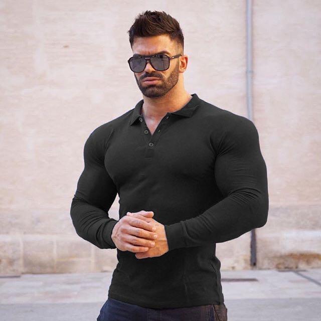 Mens muscle polo sales shirts