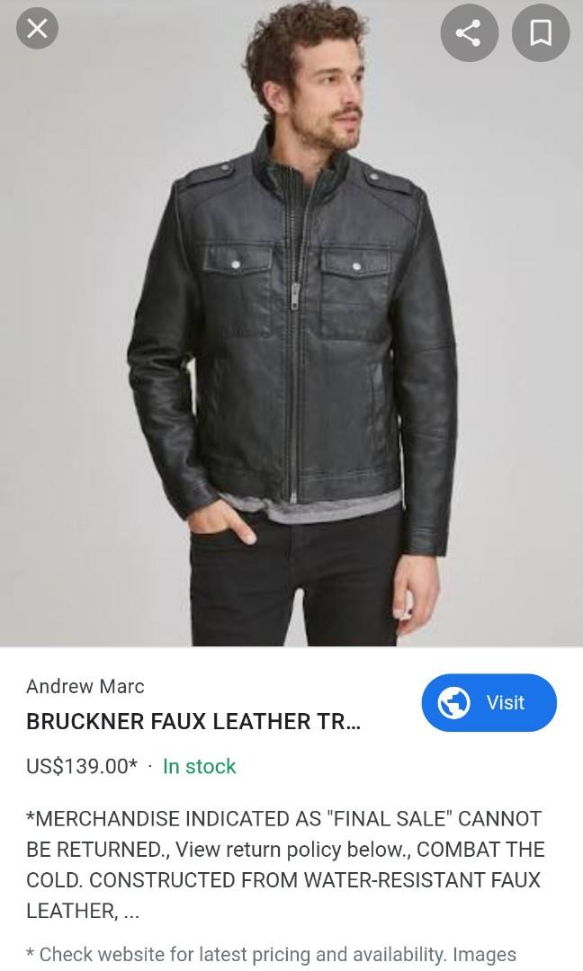 Andrew marc bruckner faux leather jacket discount