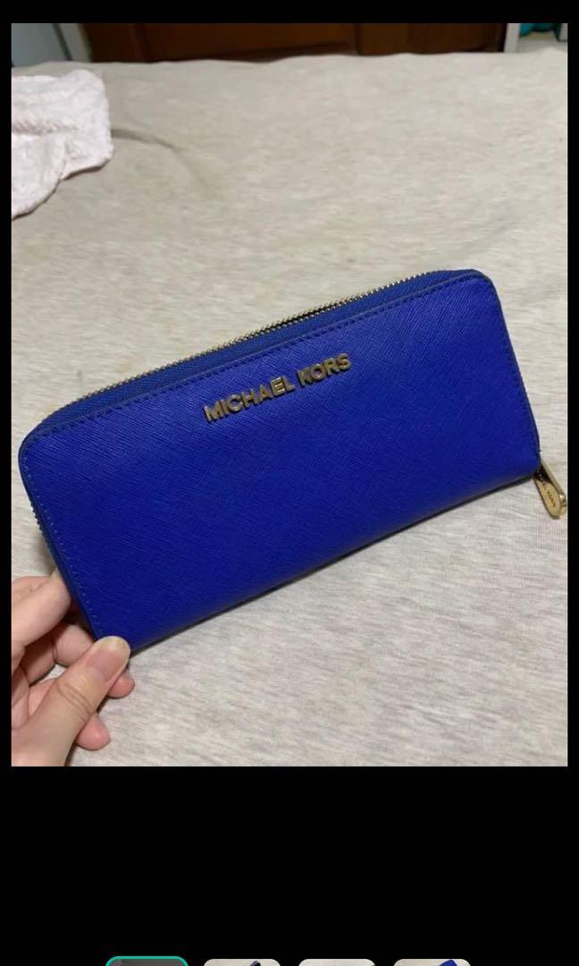 michael kors electric blue wallet