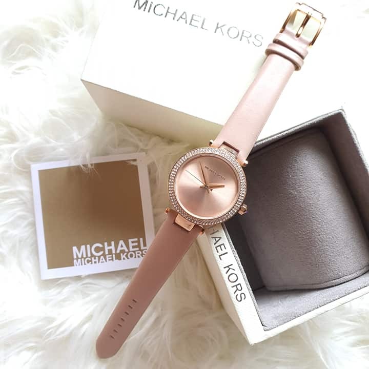 Michael kors watch leather strap rose gold hotsell