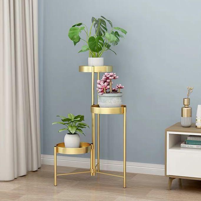 Planter Foldable Side Table Flower Stand Bedside Table Plant rack