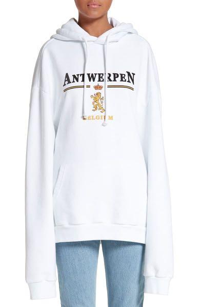 Vetements Antwerpen White Hoodie Men s Fashion Tops Sets