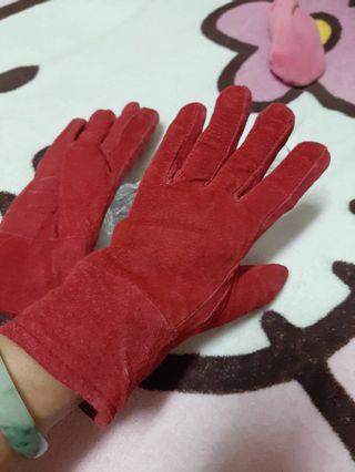 台灣製   暗紅色雙層麂皮手套

   出清價現貨