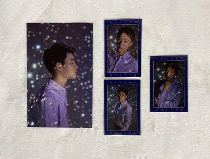 EXO D.O Do Kyungsoo Official Non Album Photocards  2019 Seasons Greetings SG Set - 1  Postcard + 3 Fortune Cards