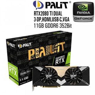 PALIT RTX2080 TI DUAL | 11GB GDDR6 256Bit | 3-DP,HDMI,USB-C, VGA
