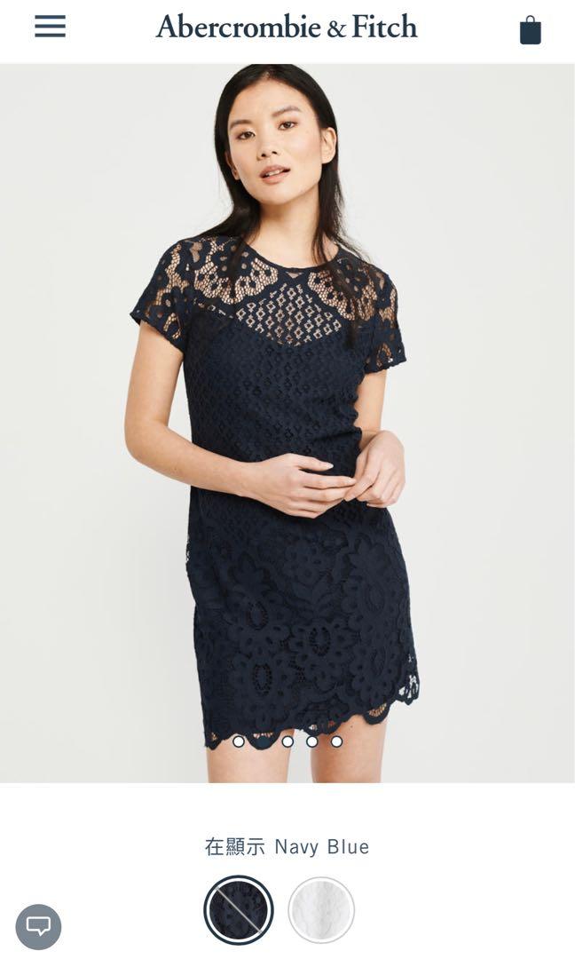 Abercrombie Fitch Lace shift dress Navy Carousell