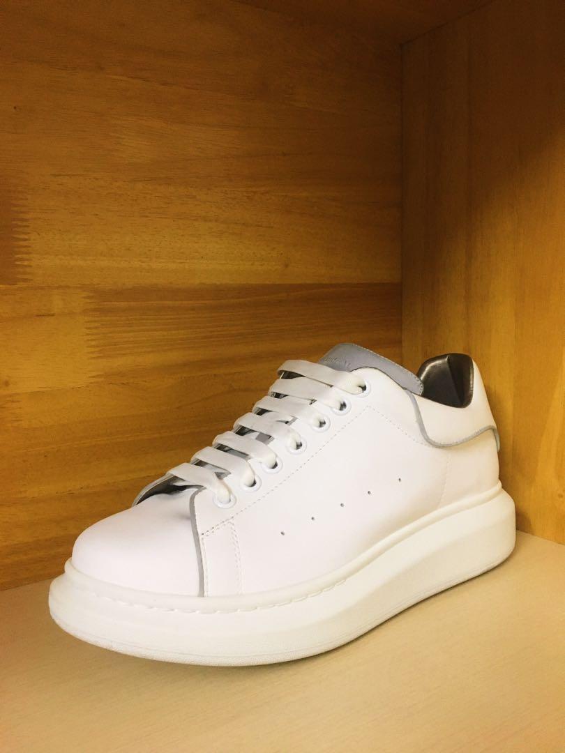 Shop Alexander McQueen Oversized Reflective Counter Leather Low-Top Sneakers  | Saks Fifth Avenue
