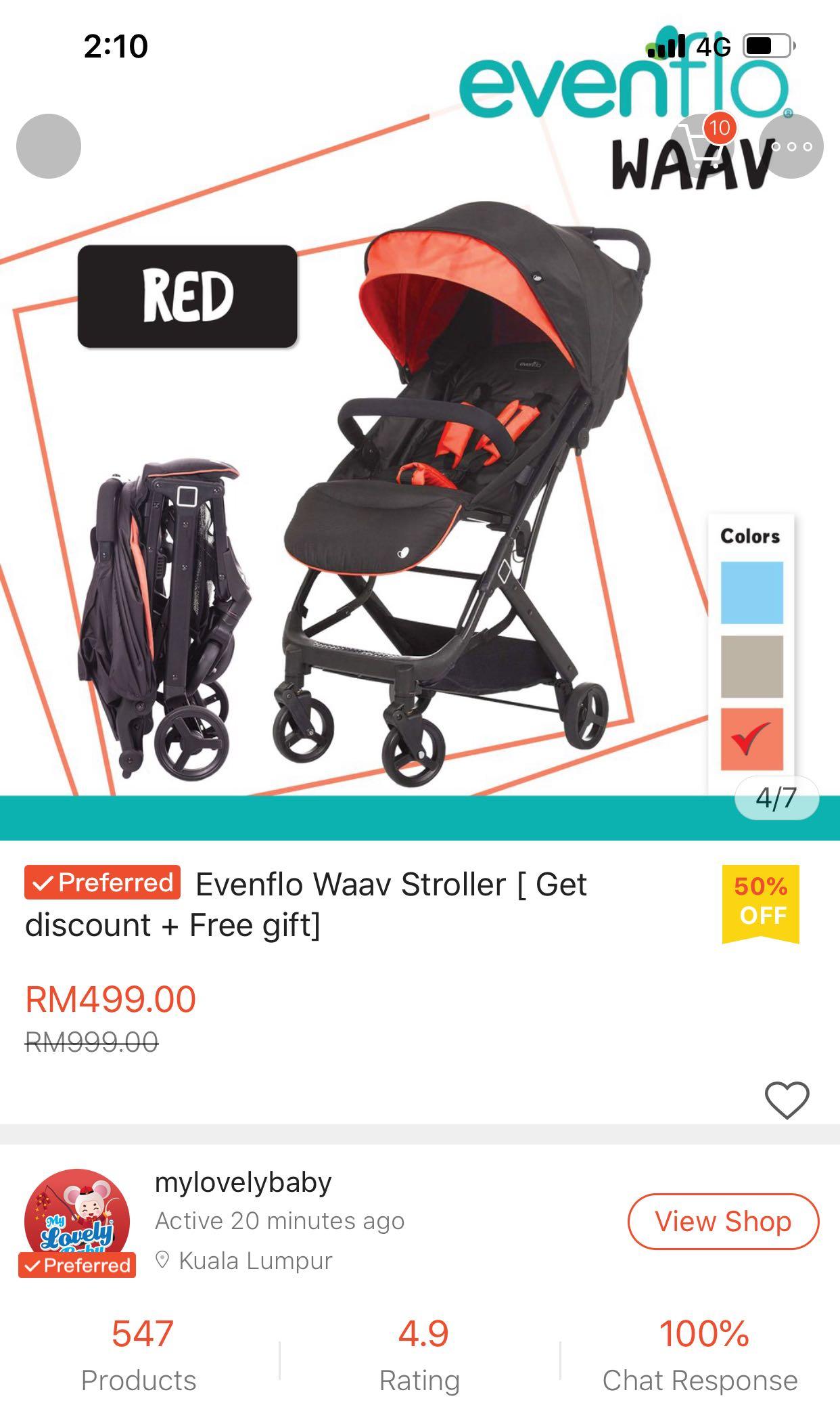 Evenflo Waav lightweight stroller free gifts