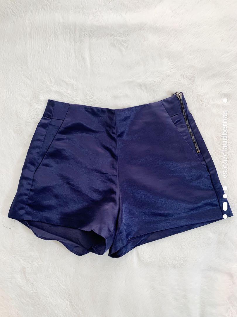 high waisted silk shorts