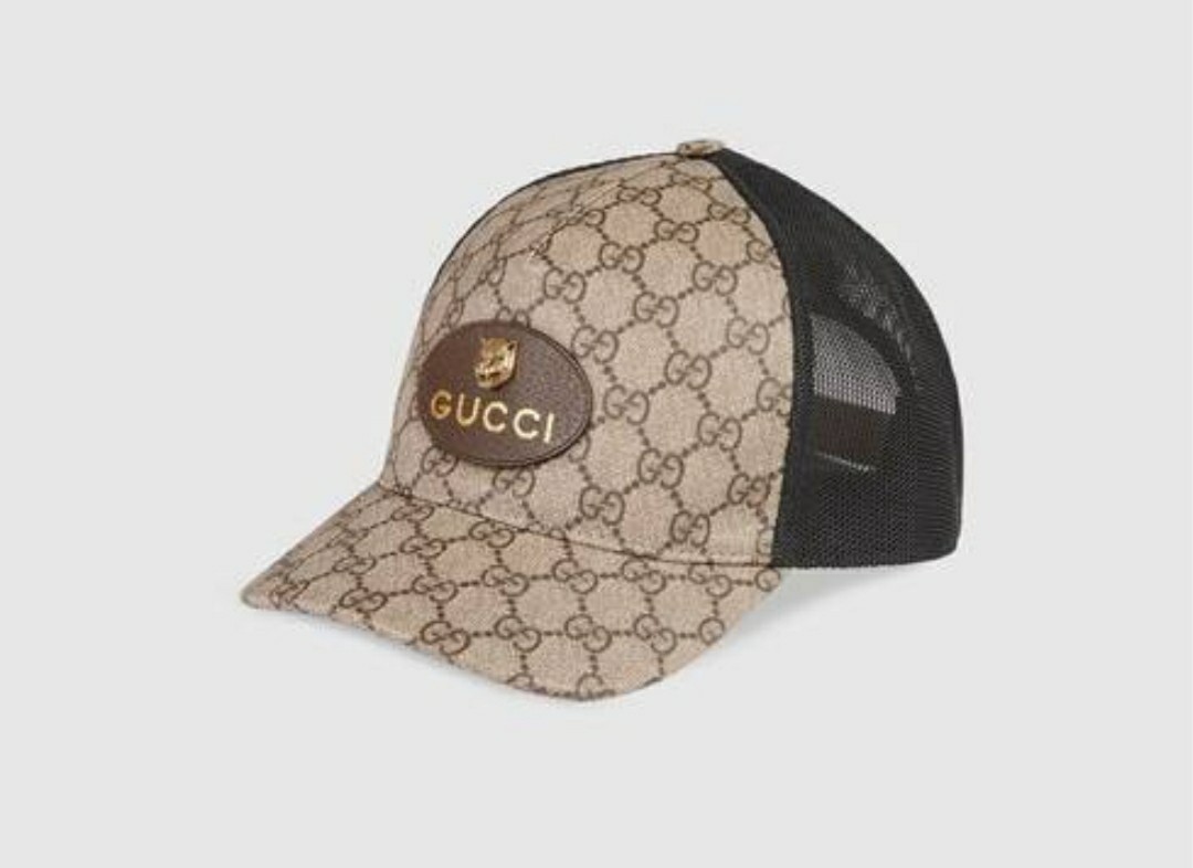 Gucci GG Supreme Lion Head Cap, Men's 