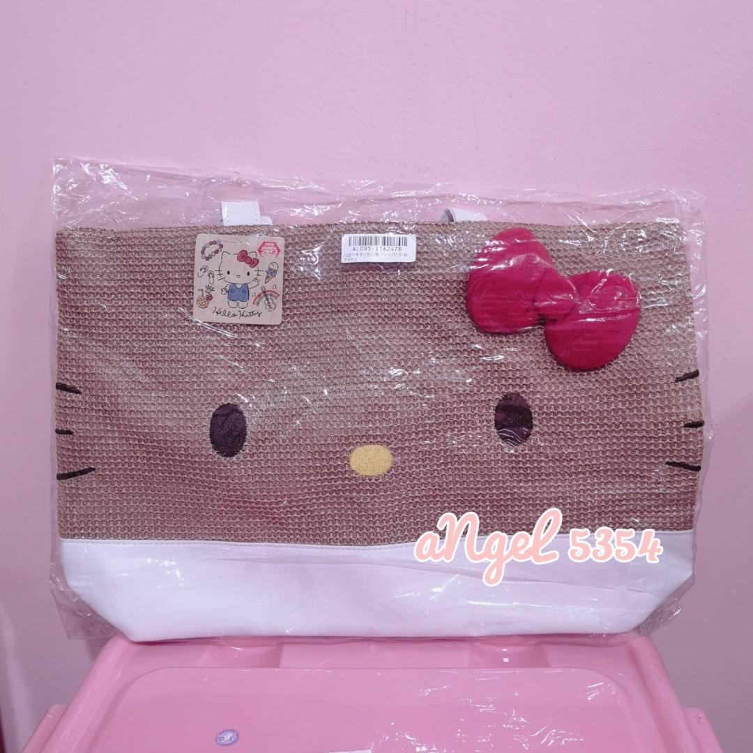 JAPAN Sanrio HELLO KITTY RattanLike Straw Large Tote Bag Toreba