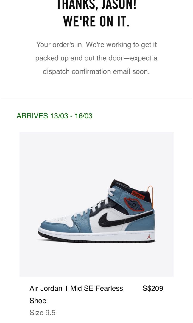 Jordan 1 midd AE fearless, Men's Fashion, Footwear, Sneakers on Carousell