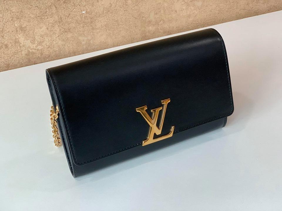 Louis Vuitton Red Calfskin Leather Chain Louise GM Bag