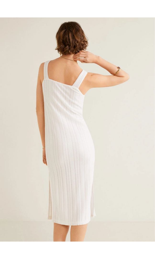 Mango ribbed long dress best sale