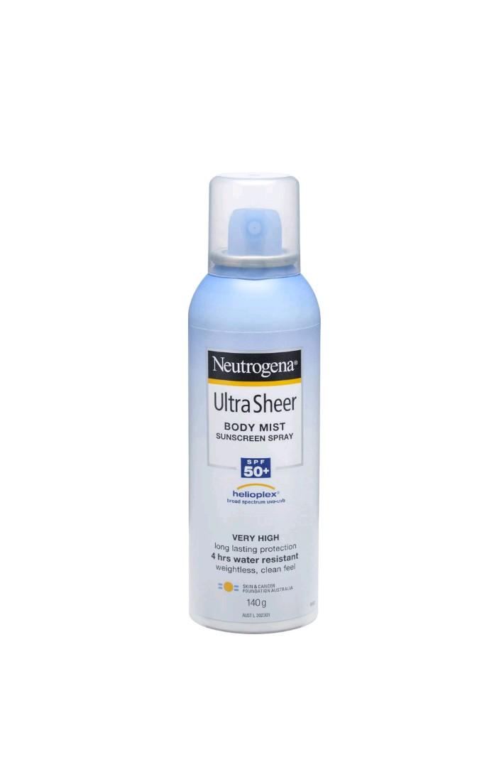 Neutrogena Ultra Sheer Body Mist Sunscreen Spray Spf 50+ 140G, Beauty