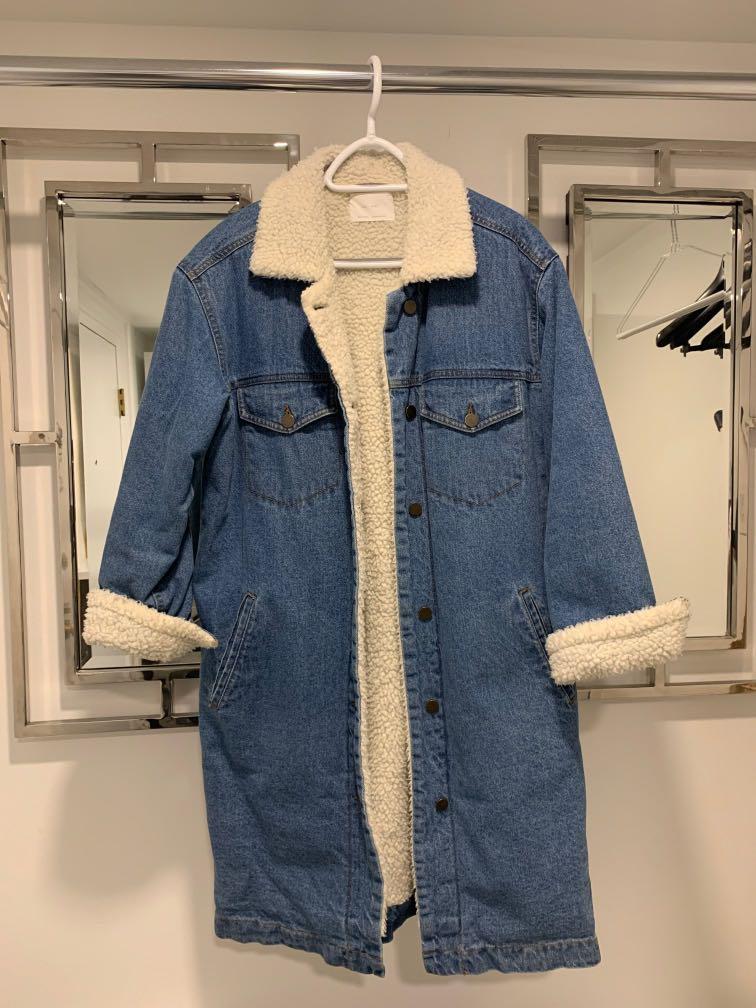 Oak and Fort Sherpa Denim Jacket Women s Fashion Clothes on Carousell