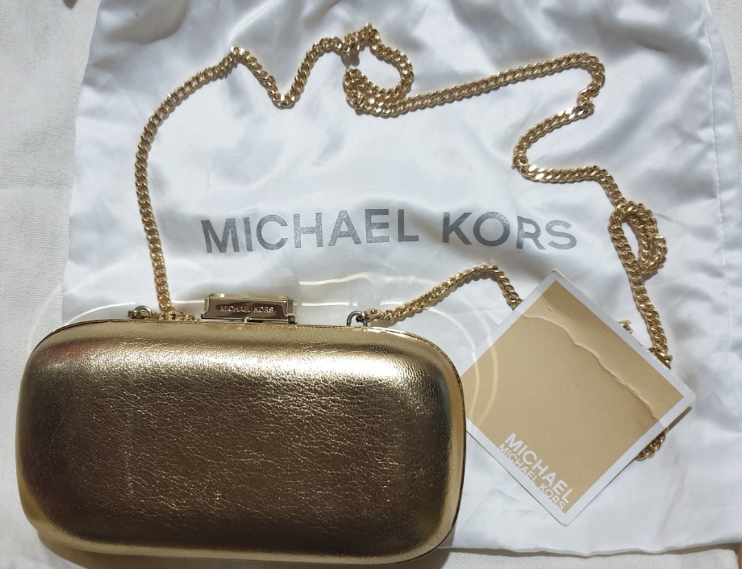 michael kors gold clutch