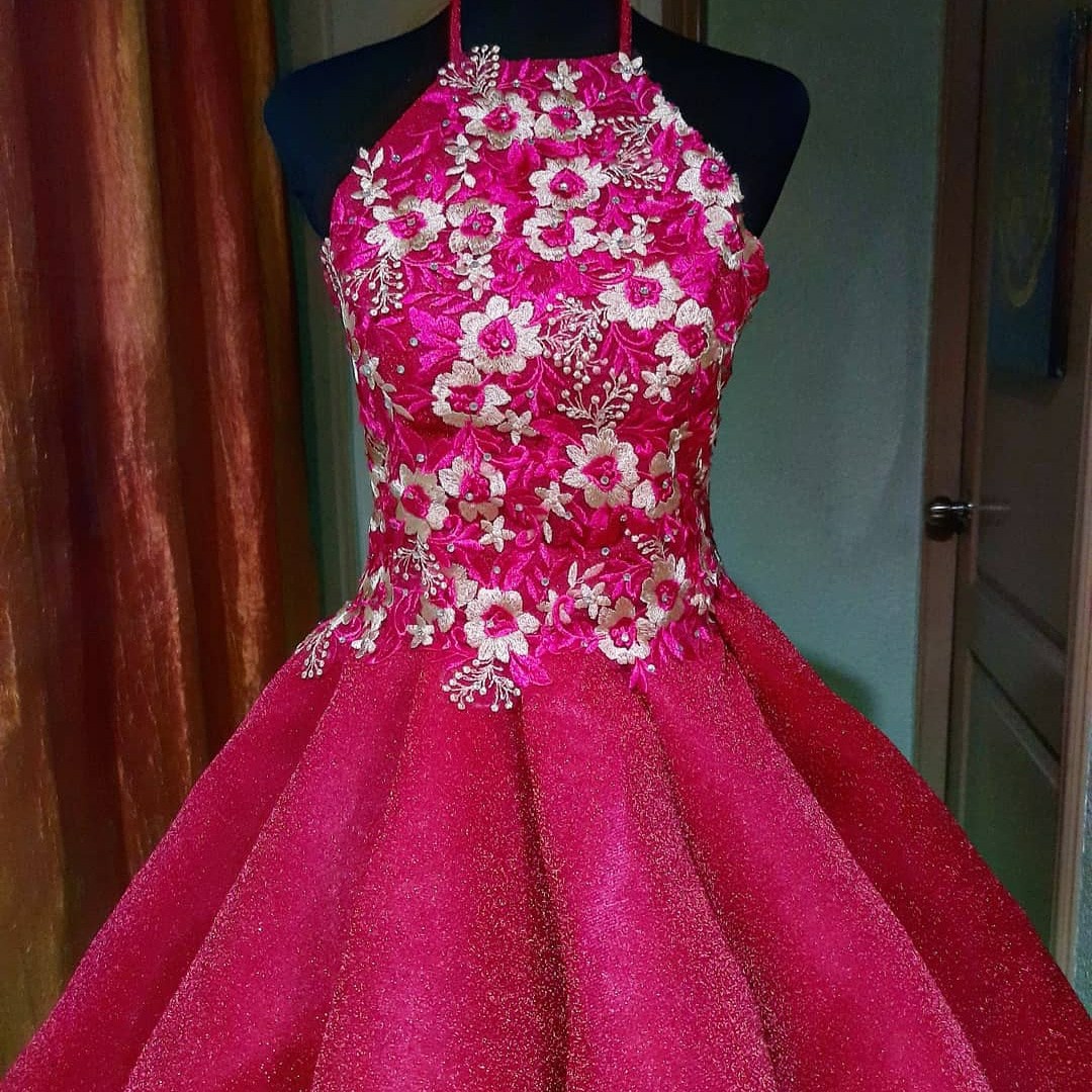 Pink Gown Umbrella cut, Women's Fashion, Dresses & Sets, Evening